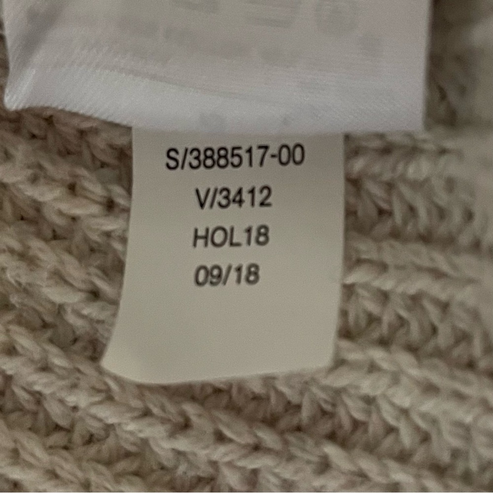 Banana Republic Relaxed Fit Knit Sweater Women’s L Cream Cozy Chunky Warm Argyle - Picture 10 of 10